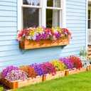 Der Rose 24 Bundles Artificial Flowers for Outdoor UV Resistant Faux Plants Spring Flowers for Outdoor Planters Wedding Home Garden Patio Porch Decor (8 Colors)