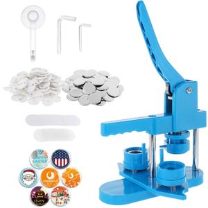 BEAMNOVA 32mm / 1.26 in (About 1-1/4 Inch) Button Maker Machine with 200 Sets of Button Supplies Blanks, Rotary Style, Complete Hand Press Pin Making Set, Round Paper Cutter, 200 Blank Paper Sheets