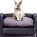 Keet Fluffy Deluxe Pet Bed, Sofa Charcoal, Small