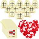 Denylo pro 24 Sets Valentines Day Gifts Tic Tac Toe Bags Felt Heart for Employees Coworkers Friends Valentines Day Party Favors Exchange Prizes