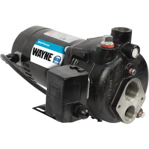 WAYNE CWS100 - 1 HP Cast Iron Convertible Jet Well Pump - Up to 588 Gallons Per Hour - Heavy Duty Jet Well Pump, Black