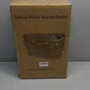 Coeusy Toilet Paper Basket with Lid,Wicker Basket for Bathroom Organizers and Storage,Holds Up to 6 Mega Rolls, Decorative Hand-Woven Rattan Bathroom Decor Accessories,Natural Water Hyacinth