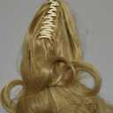 HEWEICSY Ponytail Extension, Clip on Ponytails for Women, 14" Claw Clip in Short Curly Wavy Pony Hair Extension for Women - Light Honey Blonde
