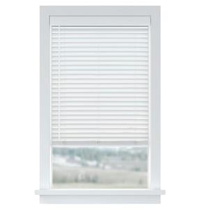LEVOLOR Basics 2” Faux Wood Horizontal Blinds for Indoor Windows, 35” W x 72” H, Cordless Light Filtering Window Shade, White
