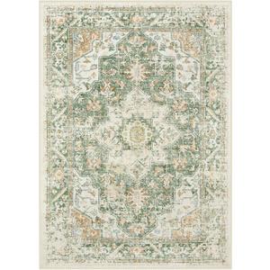 Lahome Boho Green Area Rugs 8x10 Living Room Rugs,Soft Bedroom Rug 8x10 Under Bed Non Slip Dining Room Rug,Vintage Oriental Low-Pile Accent Carpet for Home Office Playroom(8x10,Green)