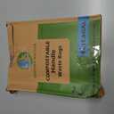 GREENER WALKER 100% Compostable Trash Bags with Tie Handles, 1.6 Gallon-150Bags, Food Scrap Kitchen Waste Bags with EN13432 Certified