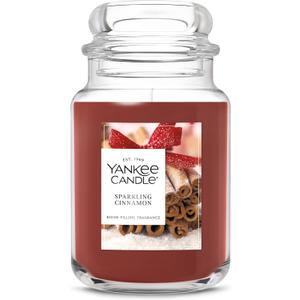 Yankee Candle Sparkling Cinnamon, Christmas Scented Candle, 22oz Large Jar with up to 150 Hour Burn Time, Giftable