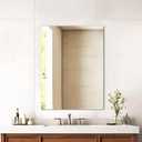 Mirrorons Frameless Mirror, Wall Mirror 18" x 24", Modern Rectangle Bathroom Mirrors for Wall with Polished Edge, Horizontally or Vertically. Upgraded Shatterproof Mirror, Entryways, Bathroom, Gym. (18"L x 24"W, Right Angle-upgrade)