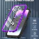 FNTCASE for iPhone 14-Pro Phone Case: for iPhone 13 Pro Cases | Military Grade Drop Proof Protection Mobile Cover with Kickstand | Matte Textured Rugged Shockproof TPU | Protective Sturdy - Purple