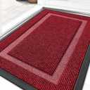 OLANLY Front Door Mat Indoor Outdoor Entrance, Waterproof All-Season, All-Weather Doormat, Sturdy Natural Rubber, Fade Resistant, Low Profile, Easy Clean Patio Porch Entryway Mat, 29.5x17, Wine Red