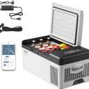 VEVOR 12 Volt Refrigerator 16 Qt, Gre,Portable Mini Car Fridge with -4-68 Cooling Range & App Control 12/24V DC & 110-240V AC Electric Compressor Cooler for Truck Vehicle RV Boat Outdoor & Home Use
