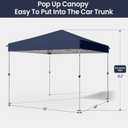 10×10FT Pop Up Canopy with One Push Setup,Heavy Duty Waterproof Folding Tent for Camping Parties Events Parties,Outdoor Canopy,Portable Sun Shelter,3 Adjustable Height