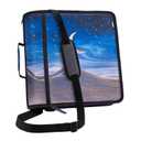 Case-it Mighty Zip Tab School Zipper Binder | 3-Inch O-Rings, 600-Sheet Capacity, 5-Subject Expanding File Folder, Multiple Pockets & Storage Organizer, Shoulder Strap | D-146 Desert Night