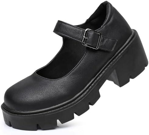 Platform Pumps Womens Gothic Lolita Shoes Mary Janes Ankle Strap Wedges Shoes Size 40