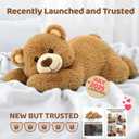 Mewaii Weighted Stuffed Animals for Adults & Kids, 2-5 lbs - 23" Heatable Coolable Bear Plush, Microwavable Adjustable Removable Inner Pad, Realistic Hug Comfort Gift (Brown)