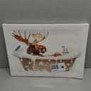 Moose Wall Art Moose in Bathtub Pictures Wall Decor Elk Bathroom Canvas Prints Bathroom Decorations Painting Framed Artwork Office Home Decor For Toilet Laundry Washroom Restroom 16"x12"