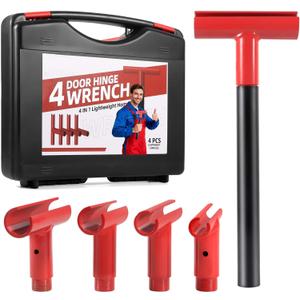 4 in 1 Door Hinge Adjustment Tool, 2025 Upgraded Hinge Gap Adjusting Wrench Set for Residential & Commercial Heavy Doors, Quick & User-Friendly Fix for Round Bolt Hinged Doors