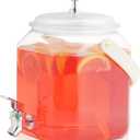 1 Gallon Beverage Dispenser - Leak proof Juice Dispenser Sealed Plastic Lemonade Dispensers with Anti-Rust Lids Drink Jug for Parties Home Kitchen Camping with Spigot1 Packs