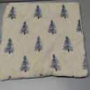 DFXSZ Christmas Pillow Covers 18x18 inch Set of 2 Blue Embroidered Christmas Tree Decoration Beige Soft Plush Faux Fur Jacquard Throw Pillows for Bedroom Sofa Holiday Winter Home Decor PTK071A18