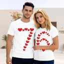 Valentines Shirts for Couples Matching 67 Hearts T-Shirt Six Seven Tee Tops (White, L)