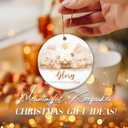 4 x Holy Family Ornament with Baby Jesus, Mary & Joseph, Glory to The Newborn King Nativity Ornament  Christian Religious Christmas Tree Decoration  Faith Decor for Believers, Church