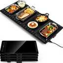 Electric Warming Tray, 33"x15" Food Warmer for Parties Buffets, 3-in-1 Modular Warming Mat Adjustable 86-248 Temperature & 24H Timer, Glass Surface Warming Chafing Dishes for Catering Gathering