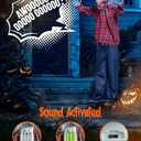 Moonflor 78" Halloween Animatronics, Sound Activated Animated Halloween Decorations Werewolf with LED Eyes and Creepy Sound, Life Size Animatronic Halloween Decorations for Haunted House Decor