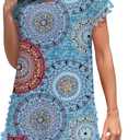 Womens Bathing Suit Cover Up Chiffon Tassel Summer Cover Ups for Swimwear 2025 (L)