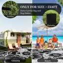 MontVoo Outdoor Rug 8x10 ft Waterproof Patio Rug-Outdoor Carpet Mat Reversible Plastic Straw Outside Outdoor Rug for RV Camping Picnic Beach Balcony Backyard Pool Deck Porch Farmhouse Floral Black