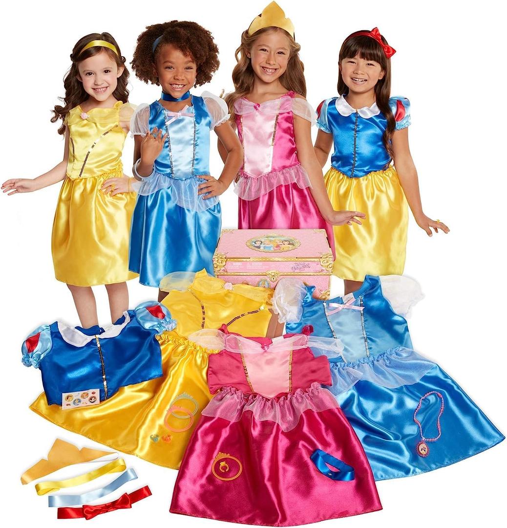 Disney Princess Dress Up Trunk Deluxe 21 Piece, Dress Up Pieces Fit Child Sizes 4 to 6x (Ages 4 to 6 Years)