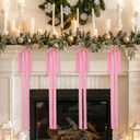 Large Velvet Christmas Bow 23.6x15.7 Inch Vintage Christmas Tree Topper Bows Christmas Staircase Wreath Bows for Xmas Fireplace Decoration (4, Pink)