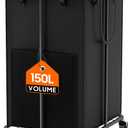 150L Large Laundry Basket with Wheels, Rolling Laundry Hamper with Removable Laundry Bag & Metal Frame, Oxford Fabric Dirty Clothes Hampers for Bedroom, Laundry Room, Bathroom, Dorm(Black)