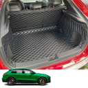 Cargo Liner & Backrest Mat Compatible with 2015-2025 Porsche Macan - Custom Fit PU Leather Cargo Mat and Rear Backrest Protector- All Weather Easy to Clean Waterproof Trunk Mats
