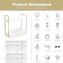 Forbena White and Gold Bathroom Counter Organizer, 2 Tier Makeup Vanity Organizer Countertop, Bathroom Sink Skincare Shelf Tray Organizers and Storage for Perfumes Lotions Kitchen Coffee Bar Decor