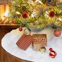 48inch White Christmas Tree Skirt - Faux Fur Plush White Tree Skirts for Home Christmas Tree Decoration Holiday Party Christmas Decorations