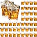 Tioncy 50 Pcs Acrylic Drinking Glasses 3 oz Small Whiskey Glass Clear Shot Glasses Bulk Unbreakable Stackable Mixed Drinkware Mini Beer Mug for Drinking Bars