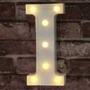 Pooqla LED Marquee Letter Lights Sign, Light Up Alphabet Letter for Home Party Wedding Decoration I (Letter I, Warm White)