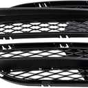 Matte Black Front Lower Bumper Grille Inserts Comaptible For 2009-2011 BMW E90 E91 325i 328i 335i 4DR LCI 51117198901 51117198902