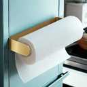 DELITON Gold Paper Towel Holder Magnetic, Strong Magnet Paper Towel Rack for Refrigerator, RVs, Kitchen, Grill, Fit Most Paper Roll, Stainless Steel