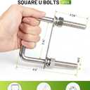 Anina 2 Set Square U Bolts 3-1/16" W X 4-1/2" L X M12 Thread with Frame Plates, Nuts and Washers Stainless Steel U Clamp Bolts for Trailer, Ski Boat, Tube, Sailboat