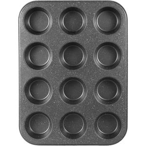 Muffin Cupcake Pan - Nonstick 12-Cup Tin for Baking Cheesecake, Toast Oven Supplies, Non-Stick Tray