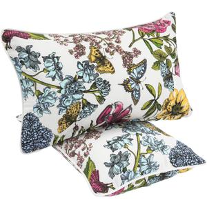 Water Resistant Outdoor Lumbar Pillows for Patio Furniture,12x20 Inch Decorative Pillows Set of 2 with Insert,Hidden Zipper Headrests for Sofa Couch Chair(Butterfly Flower)