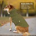 Dog Winter Coat, Warm Dog Jacket Windproof Waterproof Pet Cold Weather Coats for Small Dogs, Turtleneck Fleece Lined Dogs Clothes with Leash Hole, Green Medium