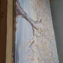 Large Tree Decor Art Bedroom Gold Canvas Wall Decor Light Blue Picture Wall Art for Living Room Office 29" x 59" White Artwork Poster