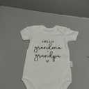 4 Pcs Pregnancy Announcement for Grandparents, Hello Grandpa Grandma Baby Bodysuit, Hello Grandparents Pregnancy Reveal Card Baby Reveal Gift Box Baby Announcement Gifts Set for Grandparents