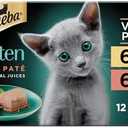 Sheba Perfect Portions Kitten Wet Cat Food Pate Chicken Entree and Salmon Entree, 2.6 oz. Twin-Pack Trays (12 Count, 24 Servings), Pack of 2, Best Before 09/04/27