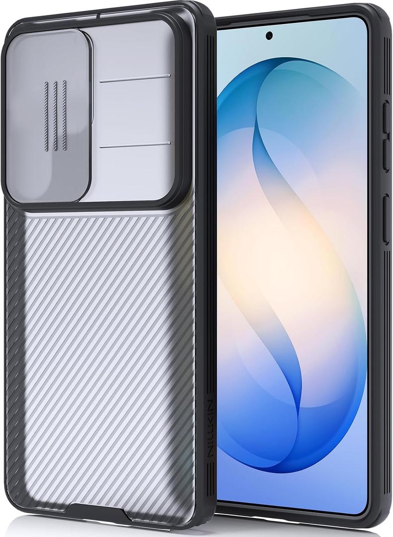 Nillkin for Samsung Galaxy S26 Ultra Case With Camera Cover, [Patented Lens Protection] Slim Military-Grade Shockproof Silicone Case, Anti-Slip S26 Ultra Rugged Phone Case for Men & Women, Clear Black