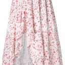 Scarlet Darkness Women's Floral Maxi Skirts High Waist Summer Boho Flowy Ruffle Long Skirt with Pockets, Larg