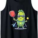 Cute Pickleball Super Hero Player Superhero Tank Top, Large, Black 