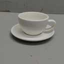 Latte Art Ceramic Cup and Saucer Cappuccino Fine Porcelain, Mate for Coffee Shop and Barista (Glossy White, 10.5 oz)